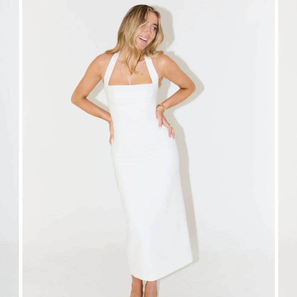 Odd Muse UK Elegant White Halter Dress